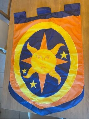 Vintage Y2K Celestial Sun Banner · Gothic Sun Wall Flag · Astrology Decor · 2000